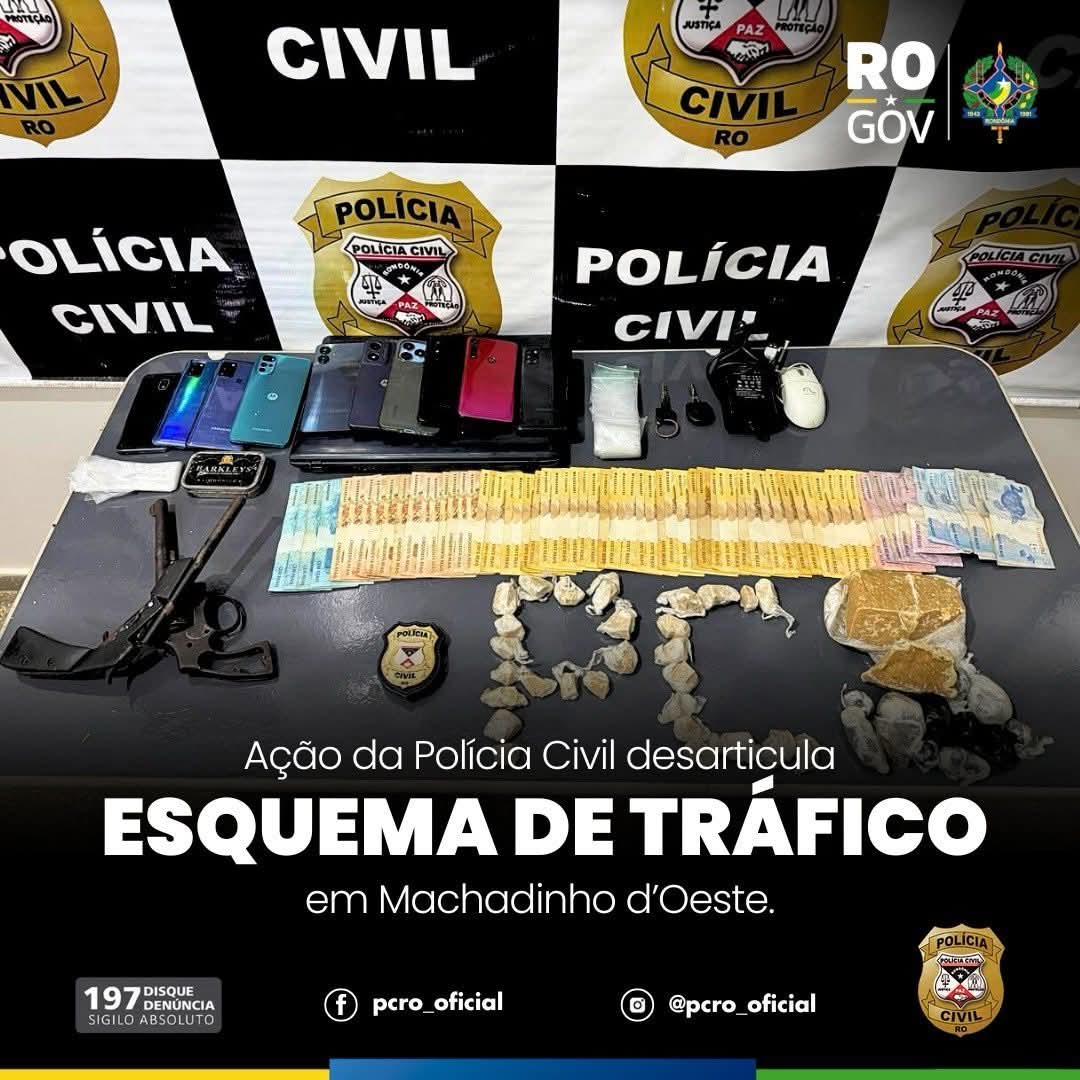 Ação da Polícia Civil desarticula esquema de tráfico de drogas em cidade de RO