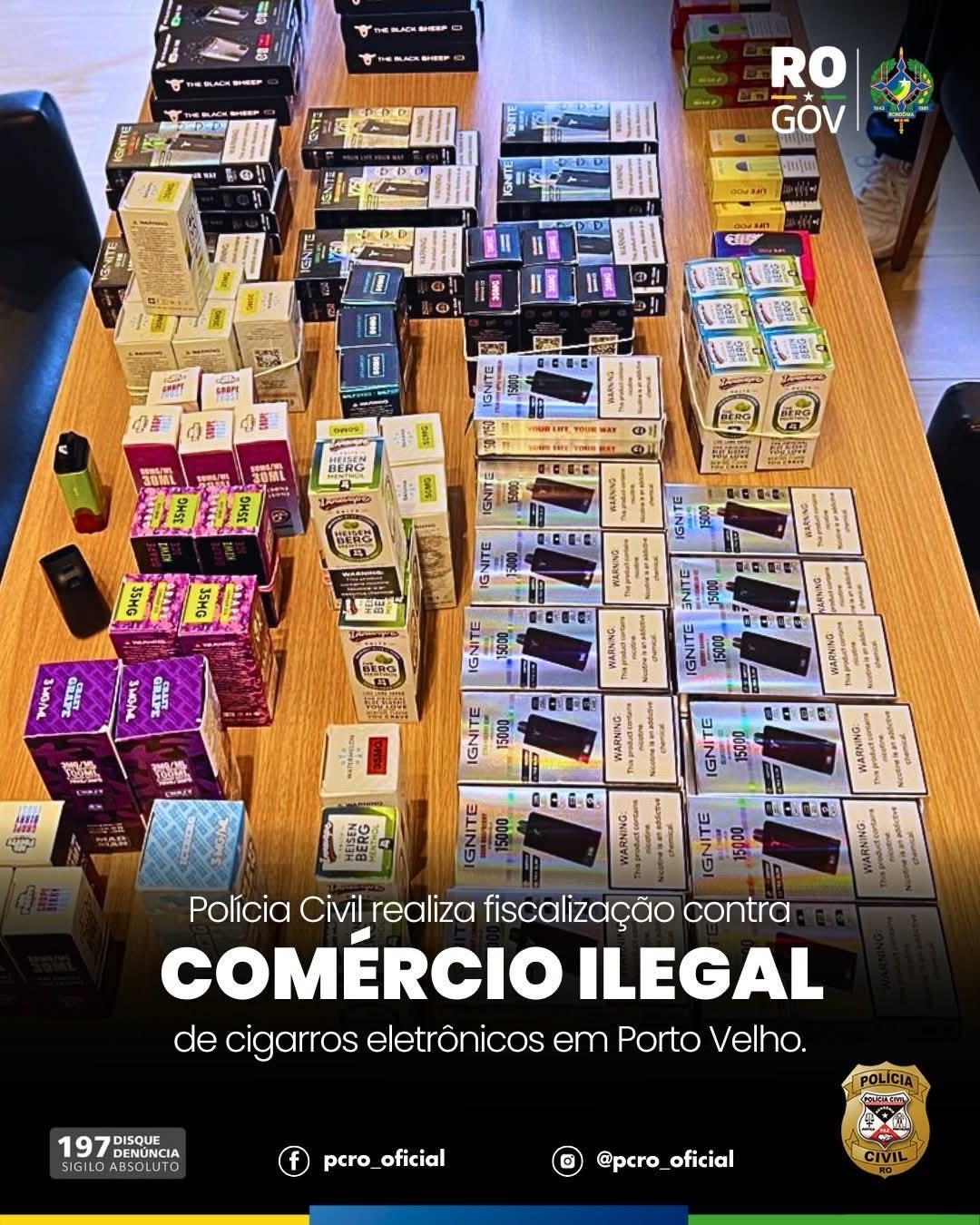 Polícia Civil realiza fiscalização contra comércio ilegal de cigarros eletrônicos