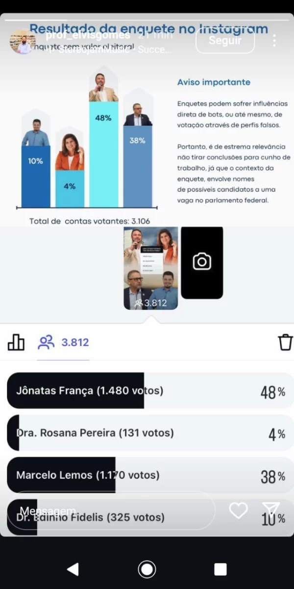 Imagem das redes sociais