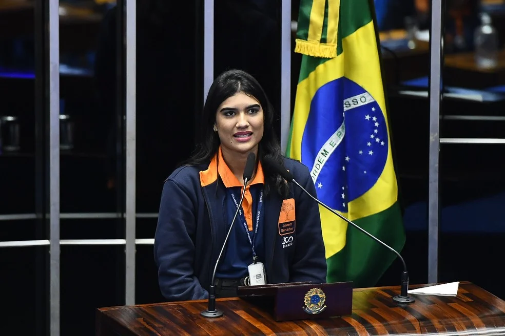Karen Angelo Pinheiro- Jovem Senadora em 2024 — Foto: Reprodução/Senado Federal