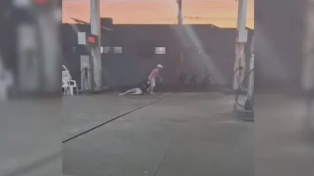 Homem é preso após ser filmado agredindo e arrastando namorada pelos cabelos em posto de combustível. VEJA VÍDEO