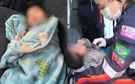 Bebê é encontrado em caixa de papelão; veja vídeo