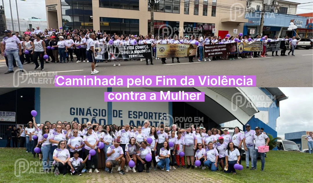 JI-PARANÁ – 5ª CAMINHADA DAS MULHERES REÚNE CERCA DE 250 PESSOAS EM MOBILIZAÇÃO CONTRA A VIOLÊNCIA DOMÉSTICA
